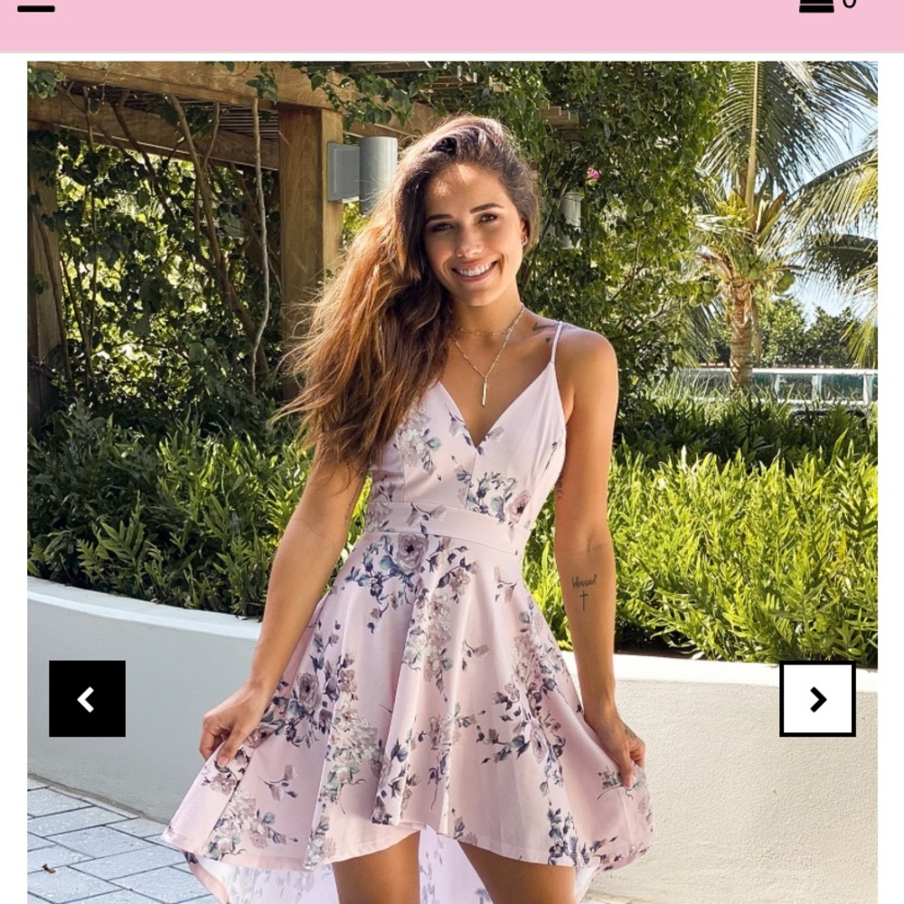 Blush floral high low dress